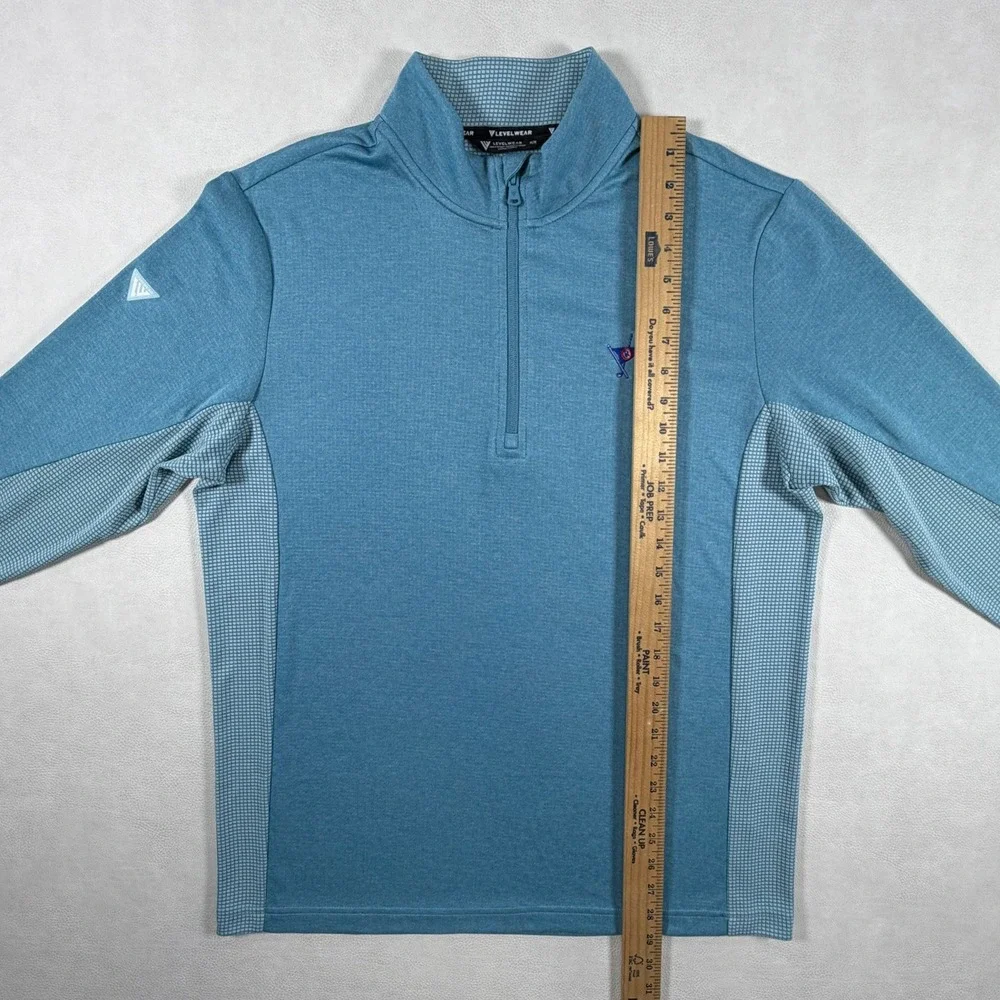 Levelwear Mens Medium Pullover Blue Quarter Zip Golf Performance Ocean Reef Club
